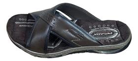 Chinelo Masculino Pegada Couro Confort