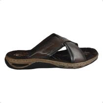 Chinelo masculino Pegada Couro em X Amortech 131661