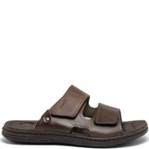 Chinelo Masculino Pegada tiras autocolantes Couro Amortech Ref 131283