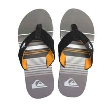 Chinelo Masculino Quiksilver Foundation Panel Cinza e Laranja