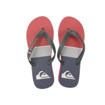 Chinelo Masculino Quiksilver Molokay Hline Cinza e Vermelho