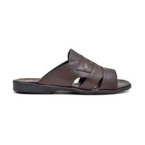 Chinelo Masculino Sandália Em Couro Casual Slide Confortável Elegante Clássica