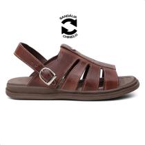 Chinelo Masculino Sandália Masculina Em Couro Legítimo Alça Giratória