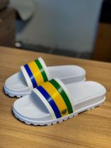 Chinelo Masculino Slide Copa Brasil Eleição Praia Casual Leve Confortável Tendência Moda Masculina