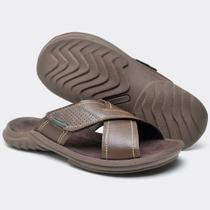 Chinelo Masculino Slide Couro Legítimo Sandália Confortável