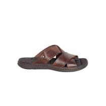 Chinelo Masculino Slide Em Couro Pegada Marrom Chinelo Masculino Slide Em Couro Pegada Marrom