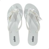 Chinelo Melissa Harmonic M Lover Adulto Branco/Prata