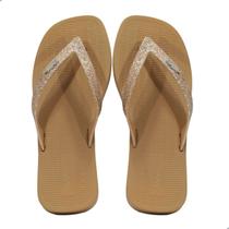 Chinelo Melissa Sun Long Beach II Adulto Bege/Bronze Chinelo Melissa Sun Long Beach II Adulto Bege/Bronze