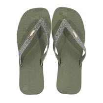 Chinelo Melissa Sun Long Beach II Verde Glitter