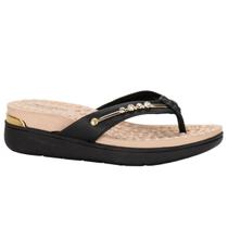 Chinelo Modare Comfort De Dedo Brilho Feminino Preto