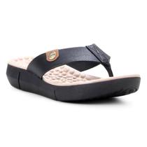 Chinelo Modare Floater Confort Feminino - Preto e Caramelo