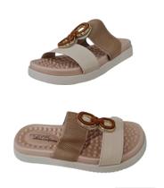 Chinelo Modare Ultraconforto 7178.107 Sintético Creme com Elástico Bege