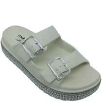 Chinelo Moleca Feminino Ana Castela com Brilhos Plataforma 5cm Cor:Branco OffTamanho:38Gênero:Feminino
