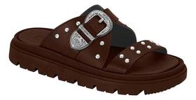 Chinelo Moleca Marrom de Fivela -
