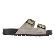 Chinelo Moleca Slide Duas Tiras Feminino Dourado -