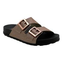 Chinelo Moleca Slide Feminino com Fivelas