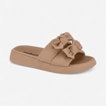 Chinelo Moleca Slide Feminino Com Laço Nude
