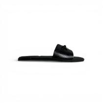 Chinelo Moleca Slide Verniz Nancy De Laço Super Leve e Confortável Feminina Preto