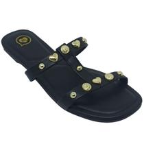 Chinelo Molekinha Menina Infantil com Enfeites Dourados