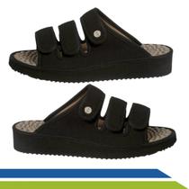 Chinelo Mule Ortopédico Ajustável com Pontos Massageadores Fascite Plantar Esporão Calcâneo Pé Diabético
