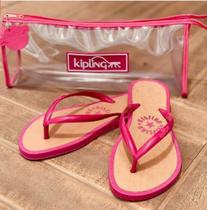 Chinelo + necessaire+chaveiro