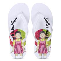 Chinelo Netflix Round 6 Doll Branco - Unissex Chinelo Netflix Round 6 Doll Branco - Unissex