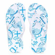 Chinelo Netflix Round 6 Vault Branco e Azul - Masculino Chinelo Netflix Round 6 Vault Branco e Azul - Masculino