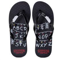 Chinelo Netflix Stranger Things Alphabet Preto - Masculino