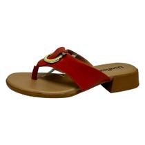 Chinelo Nº35 Couro Goiaba Usaflex Feminino