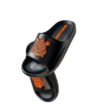 Chinelo Nuvem Corinthians Unissex Preto e Laranja - Chinelo Nuvem Corinthians Unissex Preto e Laranja -