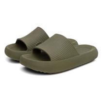 Chinelo Nuvem Ergonômico Unissex Slide Flexível Confort Verde Militar