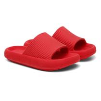 Chinelo Nuvem Ergonômico Unissex Slide Flexível Confort Vermelho