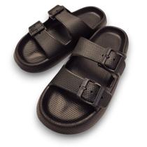 Chinelo Nuvem Extra Macio Ajustável Soft Walk Saúde Store Preto