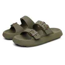 Chinelo Nuvem Ortopedico Tira Dupla Verde Militar Tamanho: 34/35Cor:Verde