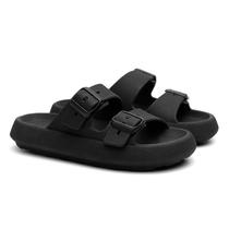 Chinelo Nuvem Preto Elegante Confortável Tendência