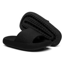 Chinelo Nuvem Slide Feminino e Masculino Adulto e Infantil Leve e Confortável Preto
