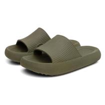 Chinelo Nuvem Slide Feminino e Masculino Adulto e Infantil Leve e Confortável Verde militar