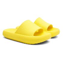 Chinelo Nuvem Slide Flexível Amarelo Confortável Tendência