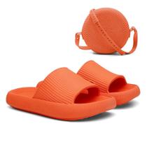 Chinelo Nuvem Slide Flexível + Bolsa Quebek Tiracolo