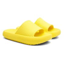 Chinelo Nuvem Slide Flexível Confortável Amarela