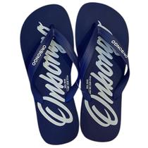 Chinelo Onbongo Original Azul Marinho Com Onbongo Em Branco
