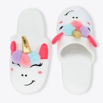 chinelo Pantufa unicornio quentinho sola de borracha 3d