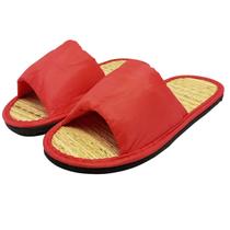 Chinelo Pantufa Vermelho Confortável Relaxante Junco Oriental