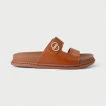 Chinelo Papete Dakota Com Detalhe Em Strass Caramelo