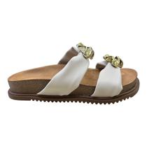 Chinelo Papete Feminino Beira Rio Casual Tiras Conforto Metalizado Flor 8523.115 Branco Chinelo Papete Feminino Beira Rio Casual Tiras Conforto Metalizado Flor 8523.115 Branco