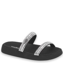 Chinelo Papete Feminino Casual Tiras Brilho Moleca 5469.142