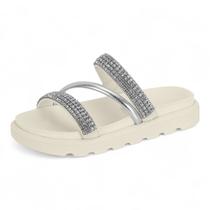 Chinelo Papete Feminino Conforto Strass Moderno Vizzano