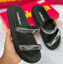 Chinelo Papete Feminino Moleca Salto Flatform Baixo Leve Chinelo Papete Feminino Moleca Salto Flatform Baixo Leve