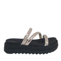 Chinelo Papete Pegada Preto com Tira Strass 234453-03