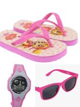 Chinelo patrulha canina feminina mais oculos e relógio digital com led , super kit e preço justo